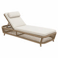 Sonnenliege 200 x 75 x 85 cm Geflecht Beige für Garten verstellbar