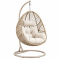 Hängesessel 110 x 105 x 195 cm Geflecht Beige mit Metallgestell