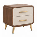 Nachttisch 50 x 40 x 55 cm Walnuss Beige mit 2 Schubladen Holzwerkstoff Metallfüße